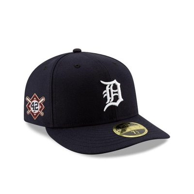 Blue Detroit Tigers Hat - New Era MLB Jackie Robinson Day Low Profile 59FIFTY Fitted Caps USA9316274